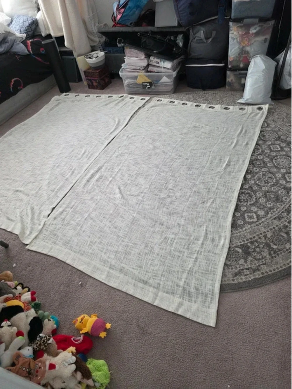 48X85 Linen blend grommet curtain panel,